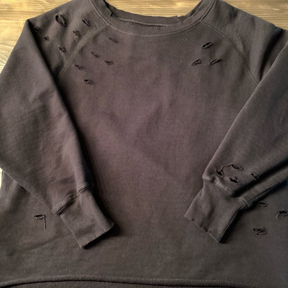 Distressed black sweatshirt